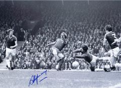 Autographed Steve Heighway 16 X 12 Photo - B/W, Depicting The Liverpool Winger Scoring Past