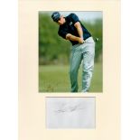 Golf Henrik Stenson 16x12 overall mounted signature piece. Good condition. All autographs come