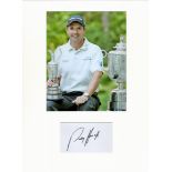 Golf Padraig Harrington 16x12 overall mounted signature piece includes a signed album page and a