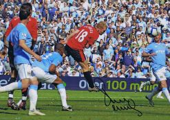 Autographed Paul Scholes 14 X 10 Photo - Col, Depicting The Man United Midfielder Heading A Last