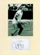 Tennis Pat Cash 16x12 overall mounted signature piece includes signed album page and a black and