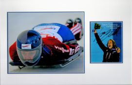 Winter Olympics Lizzy Yarnold 16x12 overall mounted signature piece includes signed colour photo and