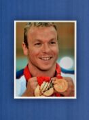 Cycling Chris Hoy signed 16x12 overall mounted colour photo. Good condition. All autographs come