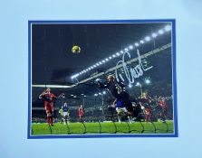 Football Dan Gosling signed Merseyside Derby 14x11 overall mounted colour photo. Daniel Gosling (