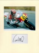 Moto GP Randy Mamola 16x12 overall mounted signature piece includes a signed album page and a colour