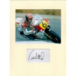 Moto GP Randy Mamola 16x12 overall mounted signature piece includes a signed album page and a colour