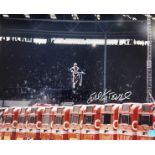 Legend Evel Knievel Hand signed 20x16 Colour Photo showing Knievel's Iconic Jump Over London Busses.