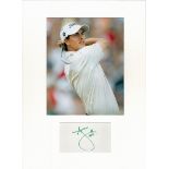 Golf Adam Scott 16x12 overall mounted signature piece includes a signed album page and a superb