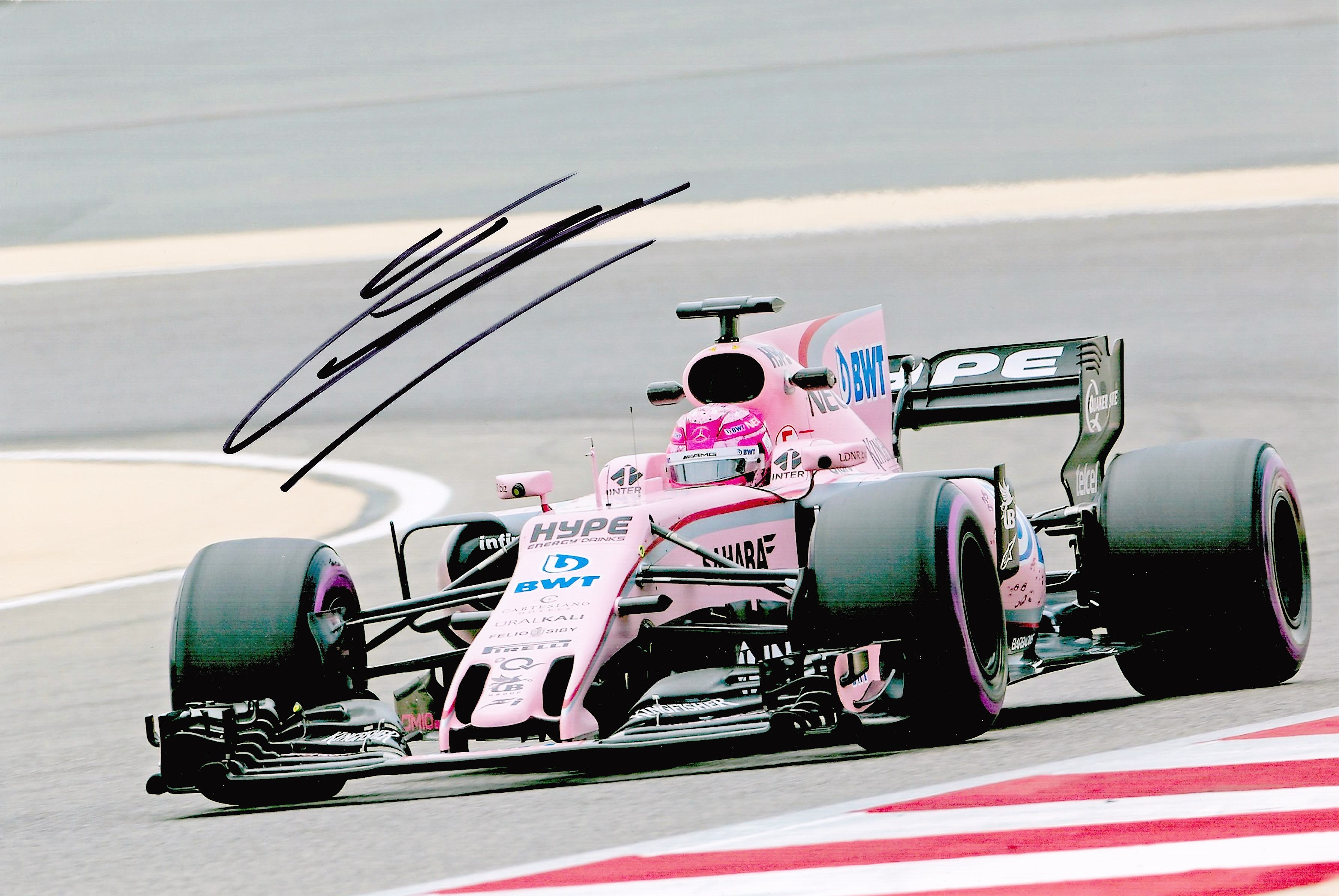 Motor Racing Esteban Ocon signed Force India Formula One 12x8 colour photo. Esteban José Jean-Pierre