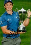 Golf Paul Dunne Hand signed 12x8 Colour Photo Showing Dunne with the British Masters Trophy. Good