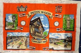 Cricket Kent Legends multi signed Petts Wood Tea Towel 12 fantastic signatures who have graced the