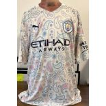 Football Raheem Sterling signed Manchester City replica away shirt size XXL. Raheem Shaquille