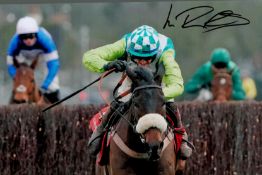 Jockey Sam Twiston-Davies Hand signed 10x8 Colour Photo Showing Twiston-Davies during a race. Good