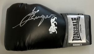 Boxing Joe Bugner signed Black Lonsdale boxing glove. Jozsef Kreul Bugner (born 13 March 1950) is
