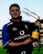 Cricket Darren Gough signed 10x8 colour photo. Darren Gough MBE (born 18 September 1970) is a