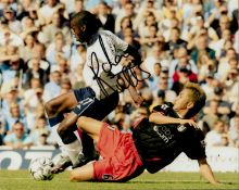 Rohan Ricketts Hand signed 10x8 Colour Photo showing Ricketts in action for Tottenham Hotspur Vs