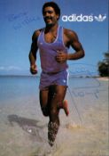 Athletics Daley Thompson CBE Signed Adidas Photo card measuring 8x6 Overall. Good signature of a