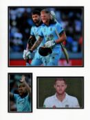 Cricket Ben Stokes 16x12 overall mounted signature piece includes a signed colour photo and two