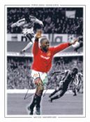 Autographed Andy Cole 16 X 12 Montage Edition - Colorized, Depicting A Superbly Produced Montage