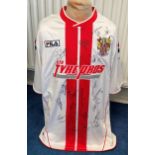 Football Stevenage multi signed home shirt 21 signatures from the 2020 first team squad size