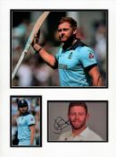 Cricket Jonny Bairstow 16x12 overall mounted signature piece includes signed colour photo and two