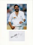 Cricket Merv Hughes 16x12 overall mounted signature piece includes signed album page and a superb