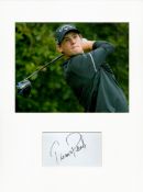 Golf Thomas Pieters 16x12 overall mounted signature piece includes a signed album page and a