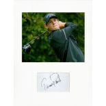 Golf Thomas Pieters 16x12 overall mounted signature piece includes a signed album page and a