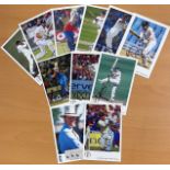 Cricket legends collection 11 signed 6x4 colour photo cards includes legends from past and present