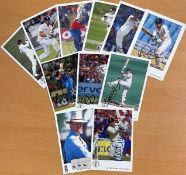 Cricket legends collection 11 signed 6x4 colour photo cards includes legends from past and present
