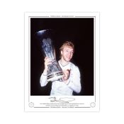Autographed Steve Archibald 16 X 12 Limited Edition Col, Depicting The Scot Holding Aloft The UEFA