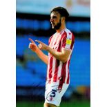 Stoke City Defender Morgan Fox Hand signed 10x8 Colour Photo showing Fox giving orders during a