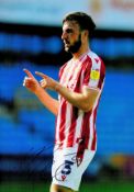 Stoke City Defender Morgan Fox Hand signed 10x8 Colour Photo showing Fox giving orders during a