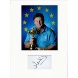 Golf Ian Woosnam 16x12 overall mounted signature piece includes a signed album page and a colour