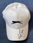 Nick Faldo signed Slazenger Golf cap. Good condition. All autographs come with a Certificate of