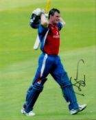 Sir Andrew Strauss OBE Hand signed 10x8 Colour Photo Showing Strauss Leaving the cricket green after