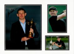 Golf Stephen Gallacher 16x12 mounted signature piece includes a signed Ryder Cup photo and two other