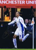 Autographed Jermaine Beckford 16 X 12 Photo - Col, Depicting The Leeds United Striker Running Away