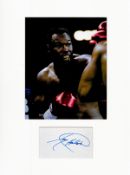 Boxing Larry Holmes 16x12 overall mounted signature piece includes signed album page and a colour