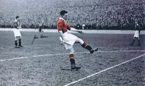Autographed John Downie 15 X 10 Photo - Colorized, Depicting The Man United Inside-Forward
