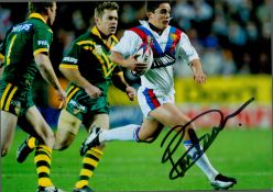 Rugby Paul Deacon Hand signed 10x8 Colour Photo Showing Deacon in action for Great Britain Vs