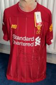 Football Legend Paul Ince Hand signed Liverpool Shirt. Number 26 Robertson on rear. Ince signed on