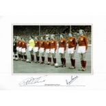 England World Cup 1966 Legends Geoff Hurst and Martin Peters Hand signed 12x7.5 Colourised Photo.