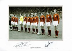 England World Cup 1966 Legends Geoff Hurst and Martin Peters Hand signed 12x7.5 Colourised Photo.