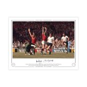 Autographed Man United 16 X 12 Limited Edition Col, Depicting United's Winning Goal In A 2-1 Victory
