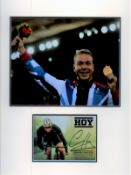 Cycling Chris Hoy 16x12 overall mounted signature piece includes signed promo photo and one unsigned