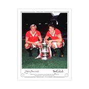 Autographed Man United 16 X 12 Limited Edition Col, Depicting A Wonderful Image Showing Stuart