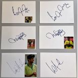 Pakistan Cricket Legends collection 6 signed white cards from three of Pakistan all-time greats
