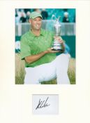 Golf Stewart Cink 16x12 overall mounted signature piece includes a signed album page and a colour