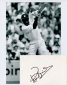 Cricket Viv Richards signature piece includes signed 6x4 white card and 10x8 black and white